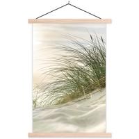 POSTER MIT MAGNETLEISTEN Dünen mit Strandhafer in der Sonne des Nationalparks Schleswig-Holsteinisches Wattenmeer Wandbild Schlafzimmer 60x90 cm - Creme, Textil (60/90/0.15cm) - MuchoWow