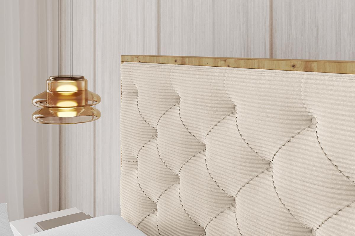 POLSTERBETT mit Bettkasten und Lattenrost, Bett mit Matratze H3/H4 - ENZO3 140x200 Beige - Creme, Holzwerkstoff/Textil (140/200cm) - ALTDECOR