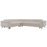 ECKSOFA NORDEN L - Beige Cord - Rechts Seite - Beige/Creme, Textil/Metall (329/269cm) - MKS