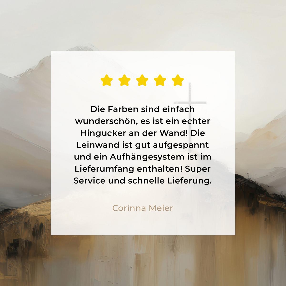 LEINWANDBILD Hügel - Abstrakt - Kreuz - Christentum Deko Schlafzimmer 30x20 cm - Beige, Textil (30/20cm) - MuchoWow