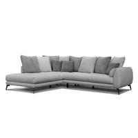 ECKSOFA CALME 5-Sitzer, hellgrau und dunkelgrau - Dunkelgrau/Schwarz, Holz/Textil (294/229cm) - Wozimo