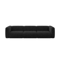 MODULARES Sofa 3-SITZER MIRA-S2 319x89x70 Schwarz cm Velours - Schwarz, Holzwerkstoff/Kunststoff (319/70/89cm) - ALTDECOR