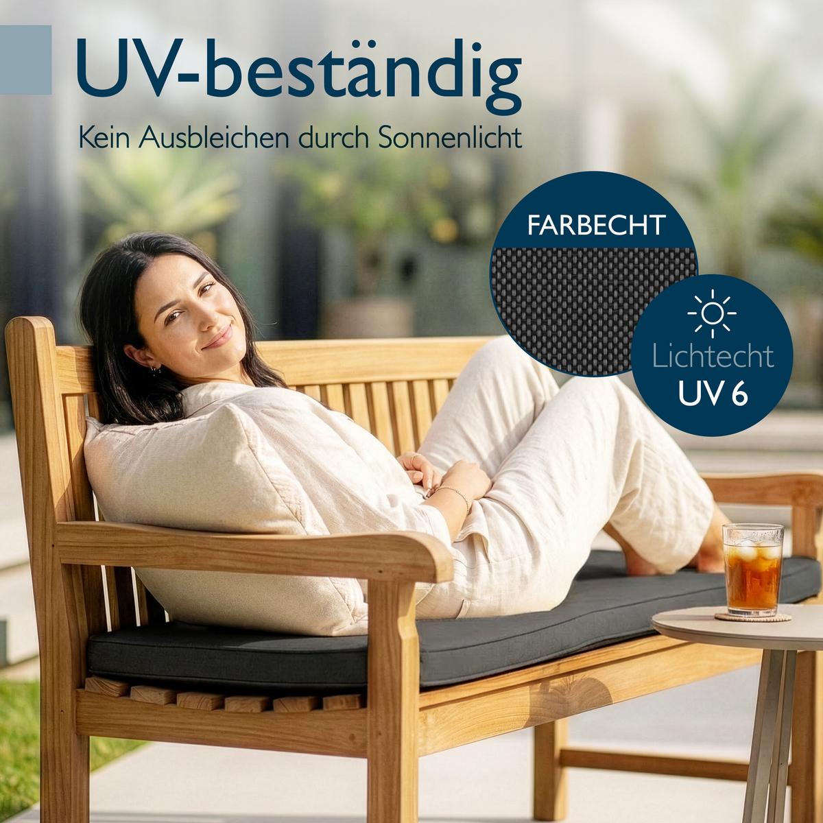 BANKAUFLAGE QD-BK 100x48x5cm Anthrazit - Anthrazit, Textil (48/100cm) - Beautissu 