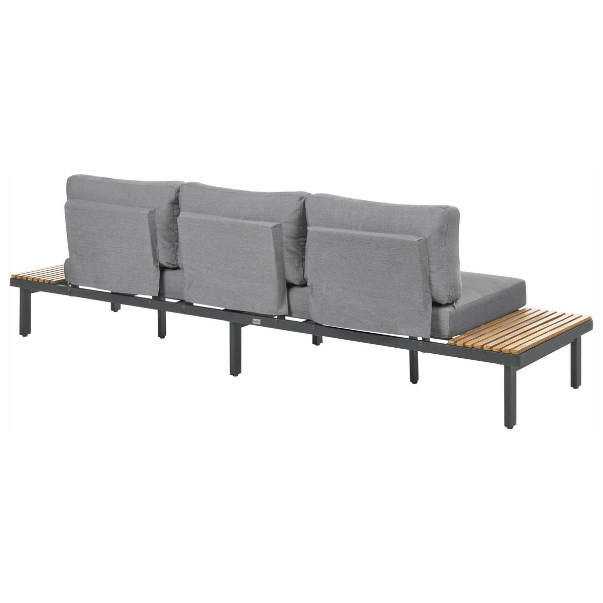 LOUNGE-SET mit Tisch 5-Sitzer Akazienholz Dunkelgrau Fivizzano - Dunkelgrau/Braun, Holz - Beliani