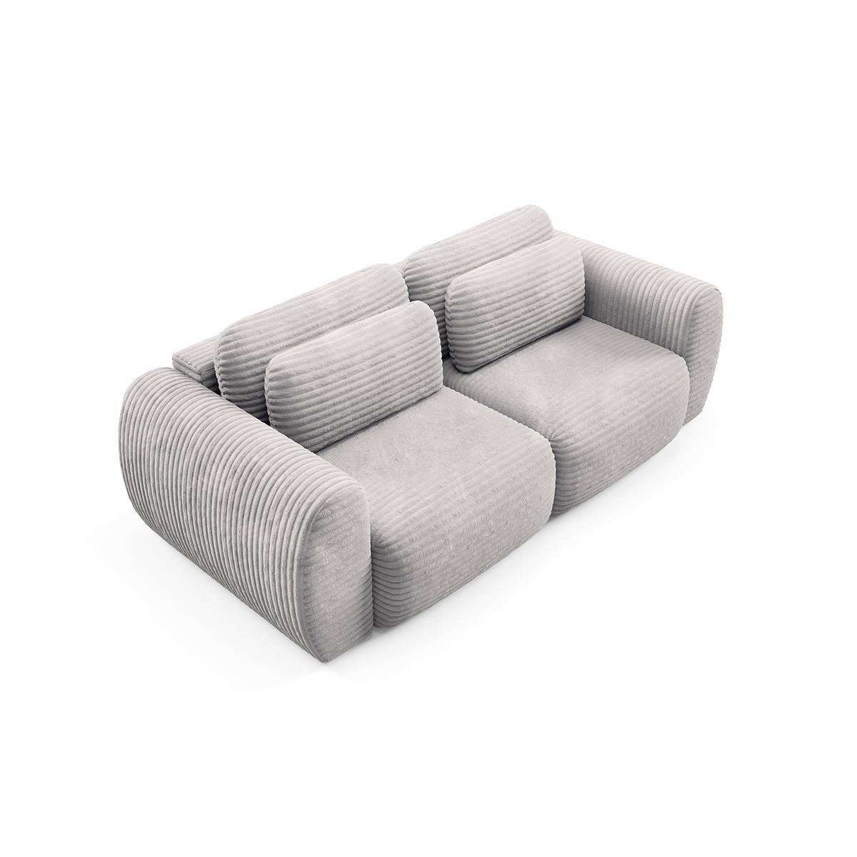 SOFA Camilla 3 Sitzplätze Hellgrau - Grau, Holz (266/95/121cm) - Petits-meubles