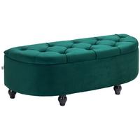 TRUHENBANK Velvet-Touch Dunkelgrün - Dunkelgrün/Schwarz, Holz/Kunststoff (45/45/118cm) - HOMCOM