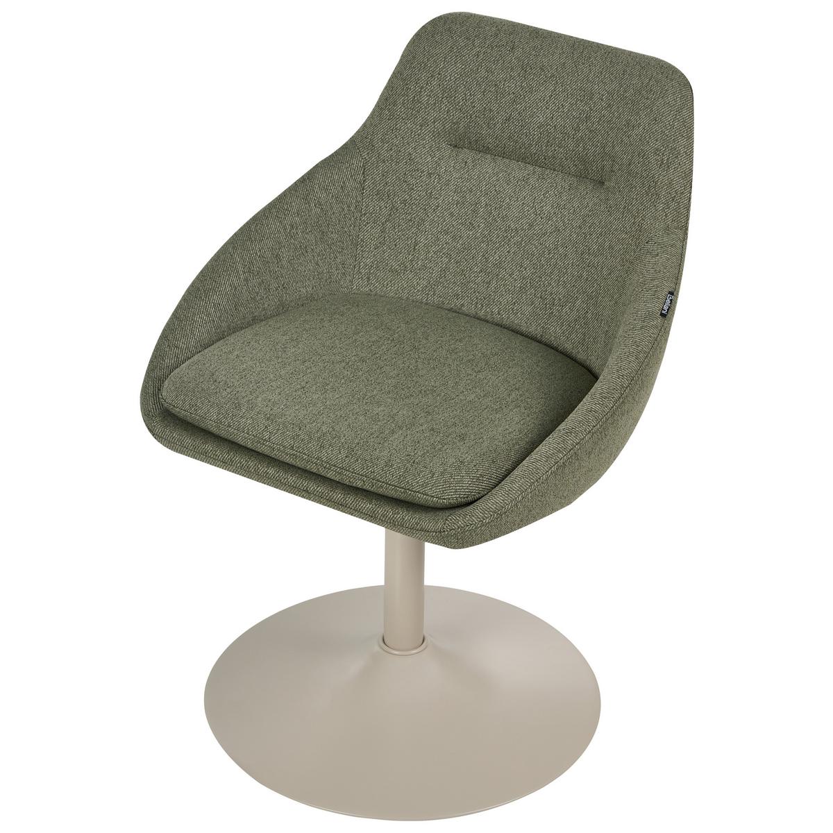 ESSZIMMERSTUHL Stoff Hellgrün Westminster - Beige/Grün, Textil/Metall (57/79/56cm) - Beliani
