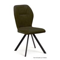 ESSZIMMERSTUHL drehbar (8er-Set) Diana 51x92x60 Schwarz/Khaki - Dunkelgrün/Schwarz, Kunststoff (60/92/51cm) - 58aufmkessel