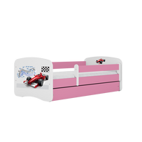 KINDERBETT Formel 1 mit Schublade und Matratze 180/80 - Rosa, Holzwerkstoff (80/180cm) - RAUMHIRSCH FURNITURE