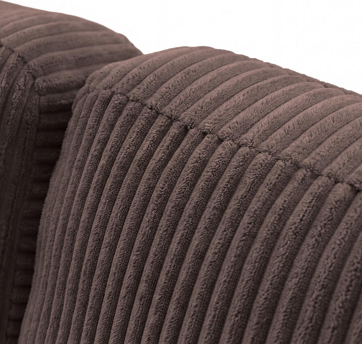 ECKSOFA Cora mit Schlaffunktion & Stauraum, Universell Rechts/Links, Braun Cord Chenille 260/82/160 cm - Schwarz/Braun, Kunststoff/Textil (250/160cm) - WFL GROUP