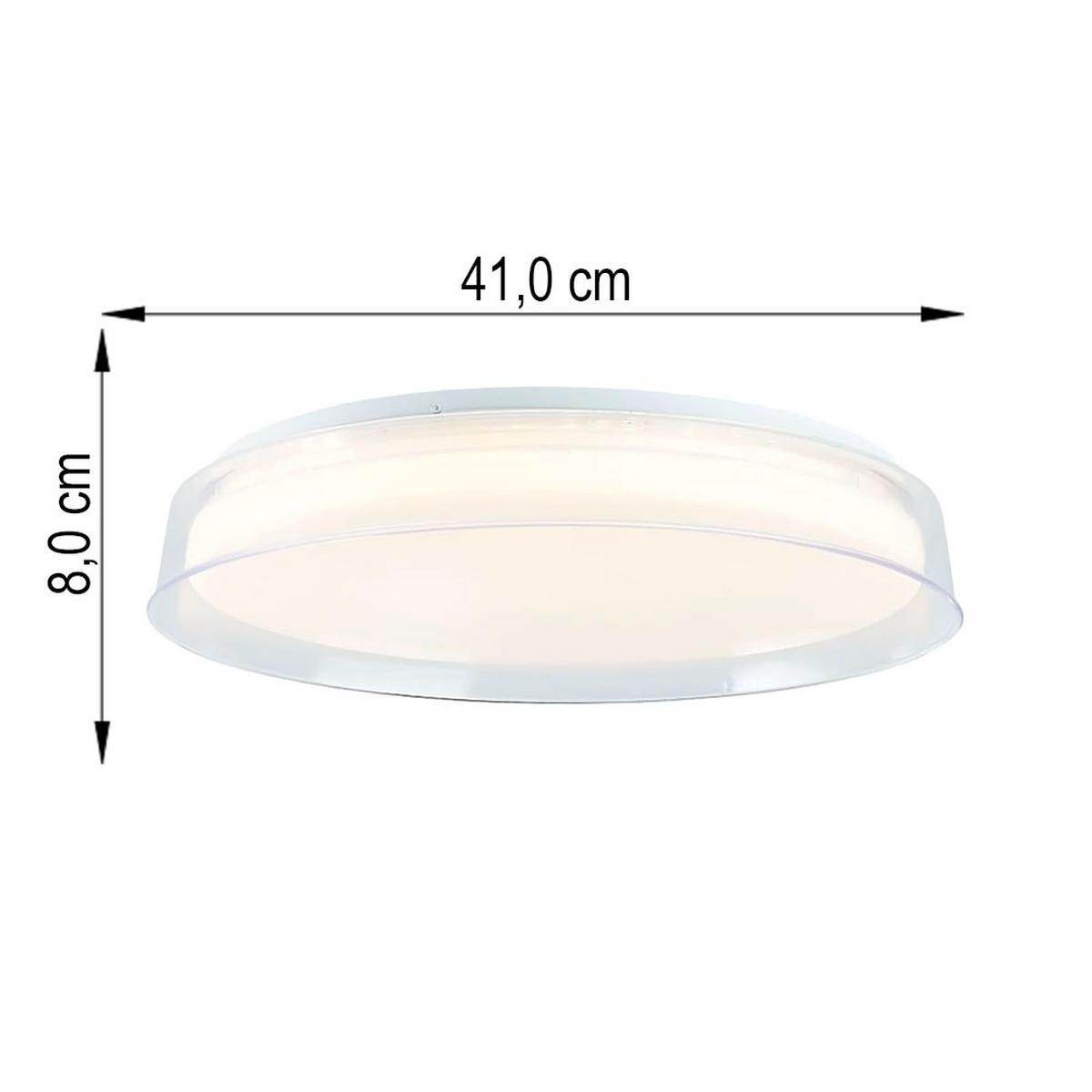 LED DECKENLEUCHTE Weiß Kunststoff - Weiß, Metall (41/41/8cm) - Brilliant