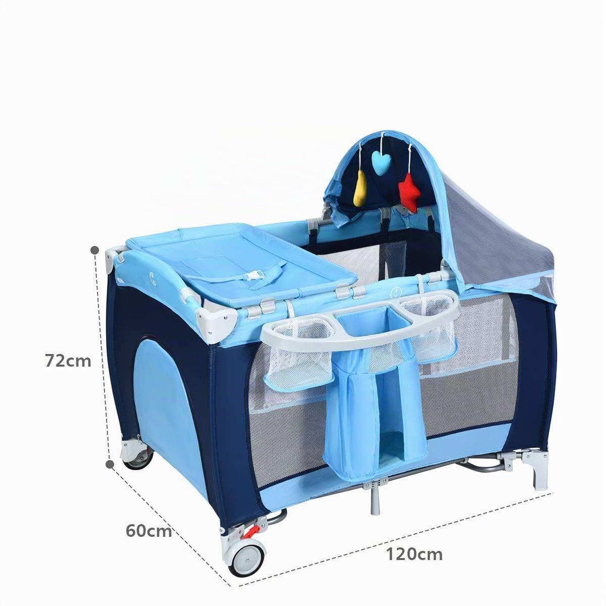 REISEBETT faltbar blau - Blau, Textil - COSTWAY