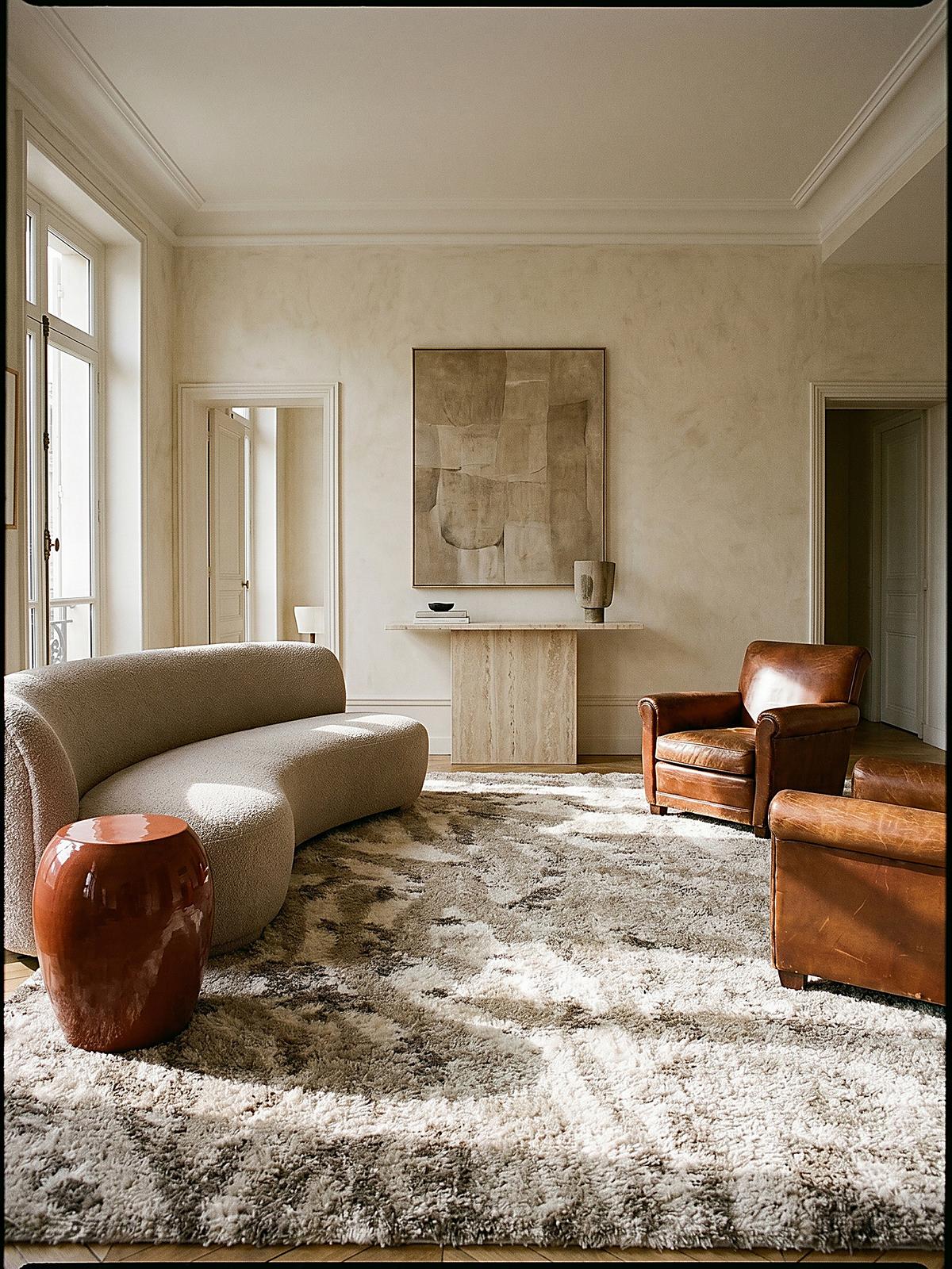 HOCHFLORTEPPICH DOVEL, abstrakt, Natur, 80 x 150 cm - Beige, Textil (150/80cm) - KADIMA DESIGN