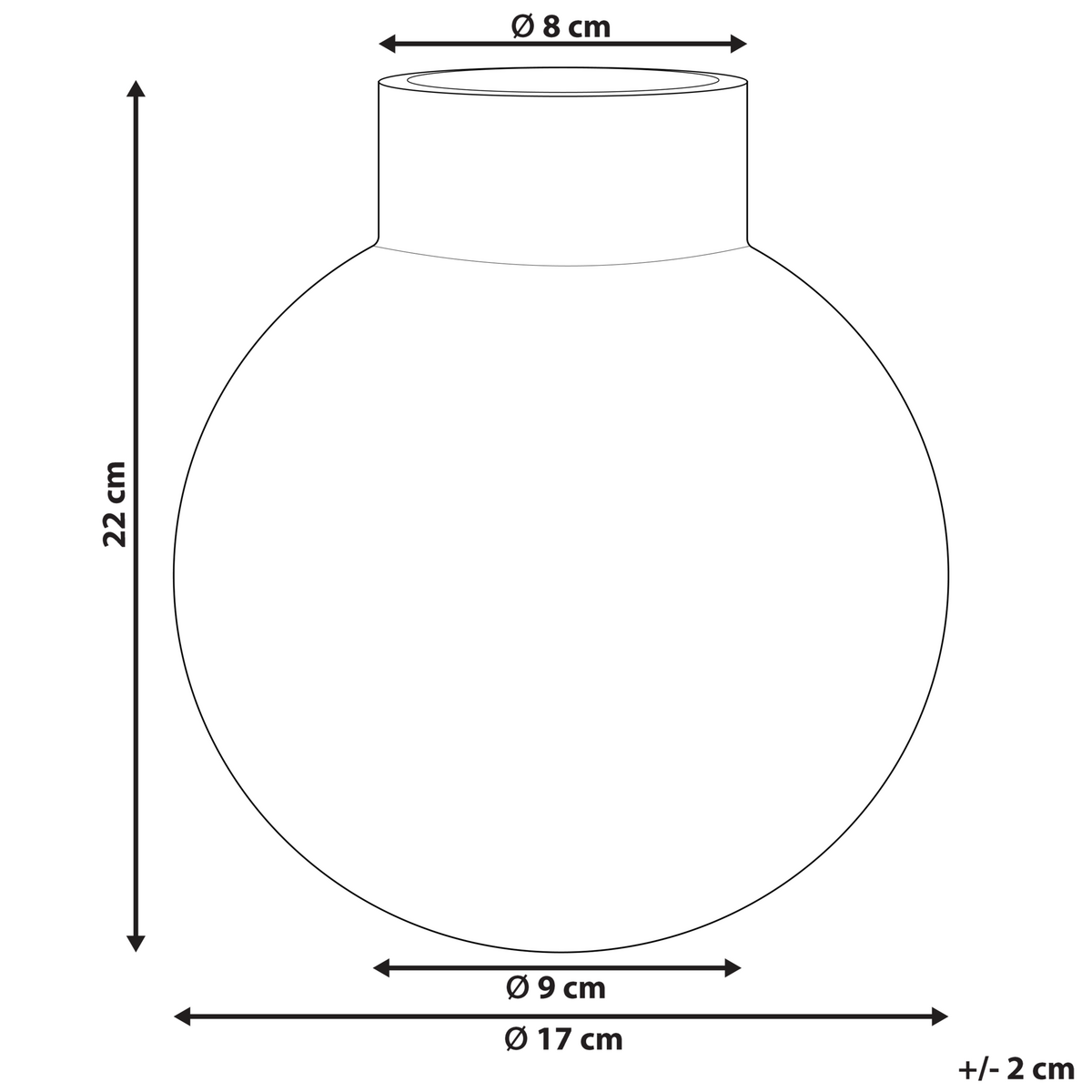 BLUMENVASE Glas grau Polydrosos - Grau, Glas (22cm) - Beliani