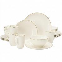 KOMBISERVICE Savona Goldlinie creme-gold 20-tlg. - Goldfarben/Creme, Keramik (2/2/2cm) - Seltmann Weiden
