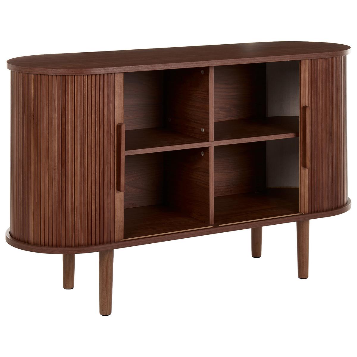 SIDEBOARD mit 2 Türen Dunkelbraun Sorell - Braun, Holz/Holzwerkstoff (120/73/40cm) - Beliani