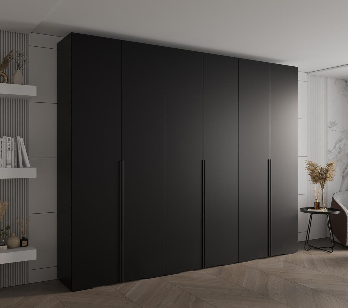 DREHTÜRENSCHRANK 236.7/300/47 6-türig - Schwarz, Holz/Metall (300/236.7/47cm) - MÖBEL KRYSPOL