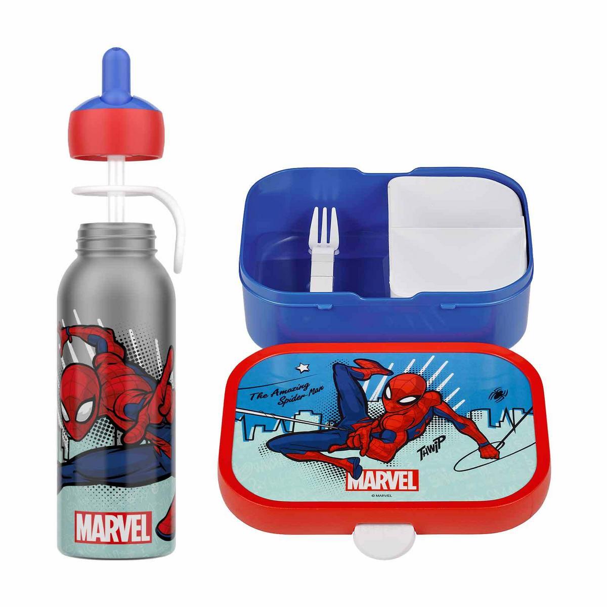 LUNCHSET MIT THERMOFLASCHE Campus Spiderman 2-tlg. - Blau/Rot, Kunststoff/Metall (2/2/2cm) - Mepal