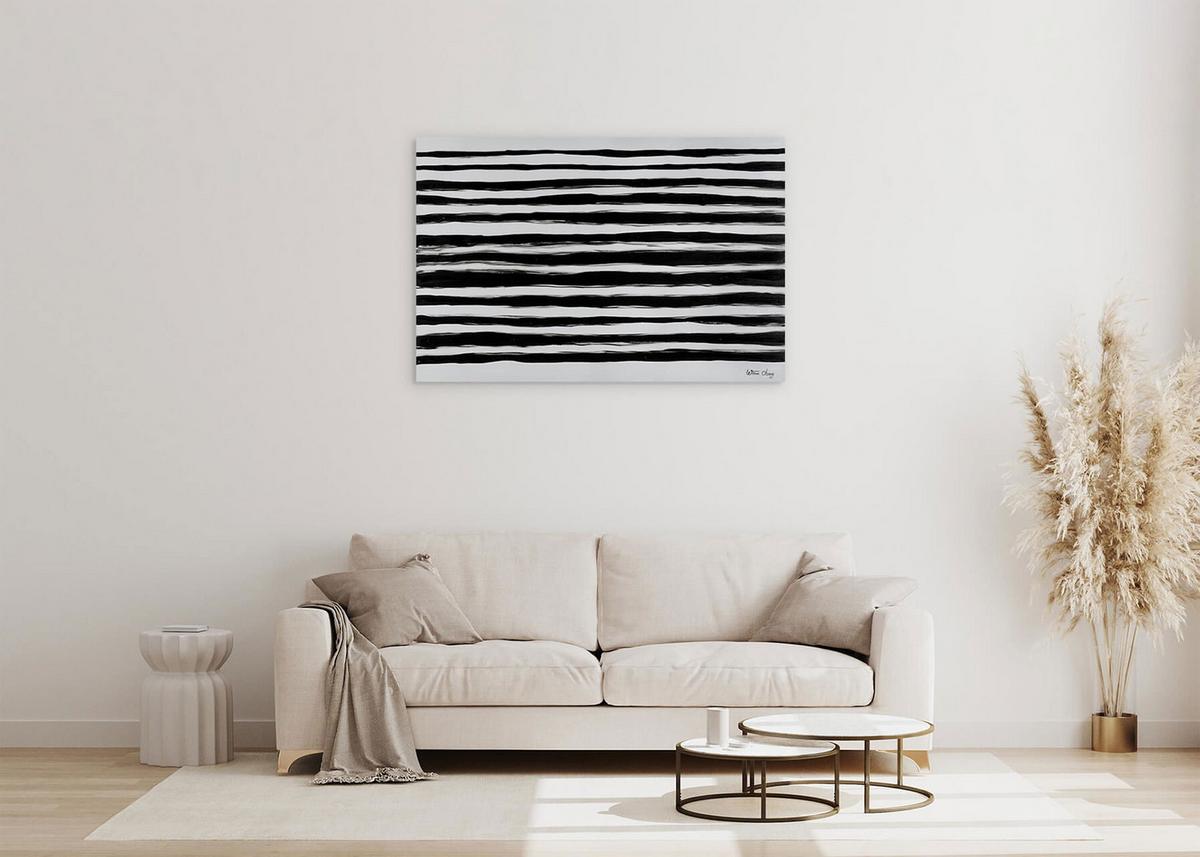ACRYLBILD HANDGEMALT 120/80 cm - Schwarz, Holz/Textil (120/80cm) - KUNSTLOFT