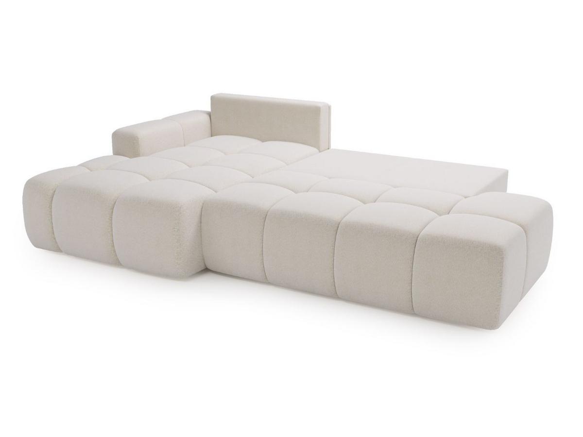 ECKSOFA Montero Bouclé-Stoff Weiß Rechts - Weiß, Holz/Textil (280/177cm) - Graingold