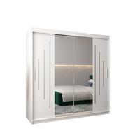 SCHWEBETÜRENSCHRANK 200/200/62 2-türig - Silberfarben/Weiß, Holz/Kunststoff (200/200/62cm) - Abiks Möbel