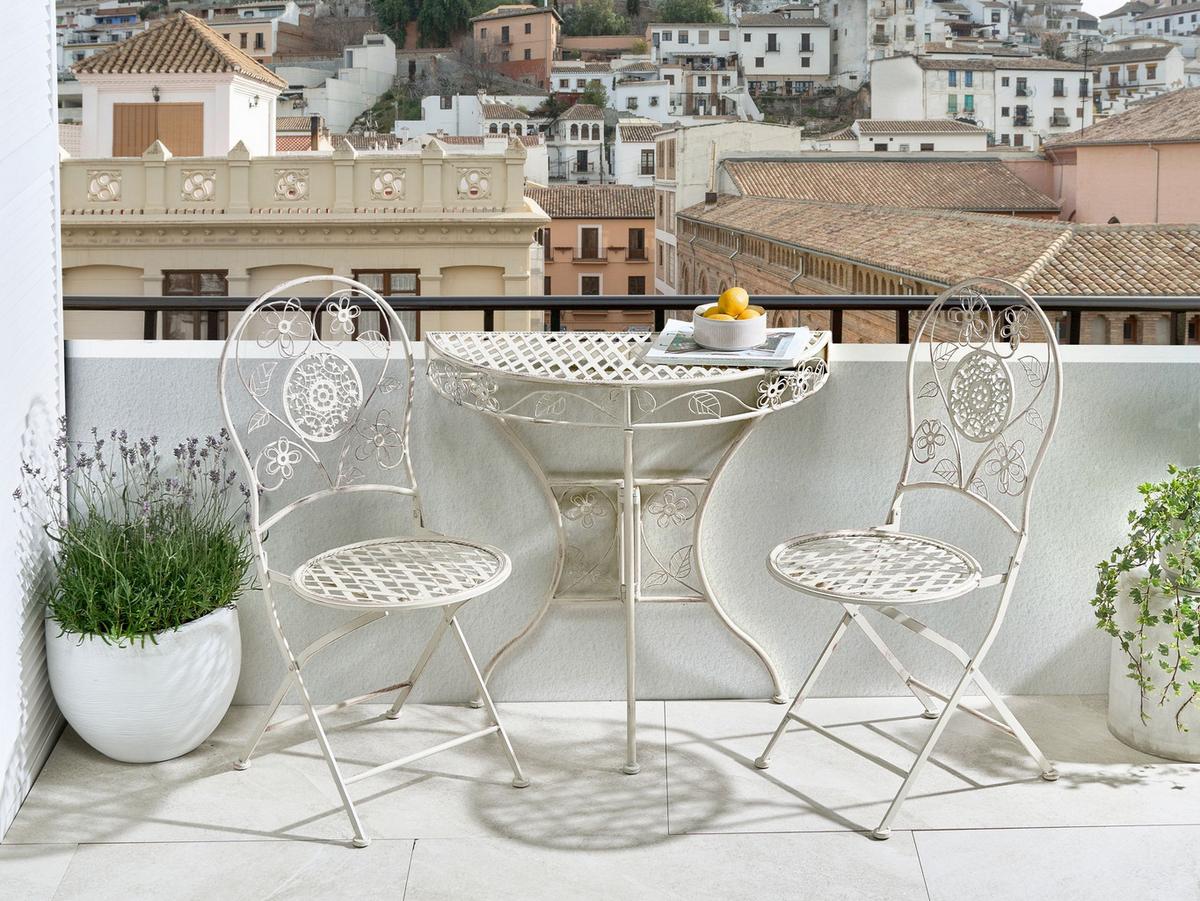 BISTROTISCH 80/36 cm Metall Hellbeige Yaviza - Beige, Metall (80/36/80cm) - Beliani