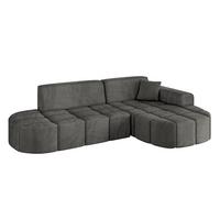 ECKSOFA Ottomane Rechts LIVO-L1 - 252x173x79,5 cm Dunkelgrau - Dunkelgrau, Holzwerkstoff/Textil (252/173cm) - ALTDECOR