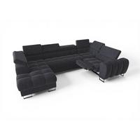 WOHNLANDSCHAFT Bastien Relax - Dunkelgrau, Holzwerkstoff/Textil (198/95/350cm) - Fun Möbel