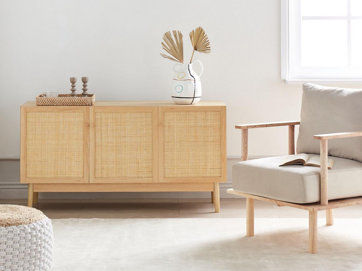 SCHRANK Hellbraun Nivo - Hellbraun, Holzwerkstoff (40/135/70cm) - Beliani