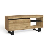LOWBOARD, Eiche, Schwarz, 120/40/53cm - Eichefarben/Schwarz, Holzwerkstoff (120/53/40cm) - Skraut Home