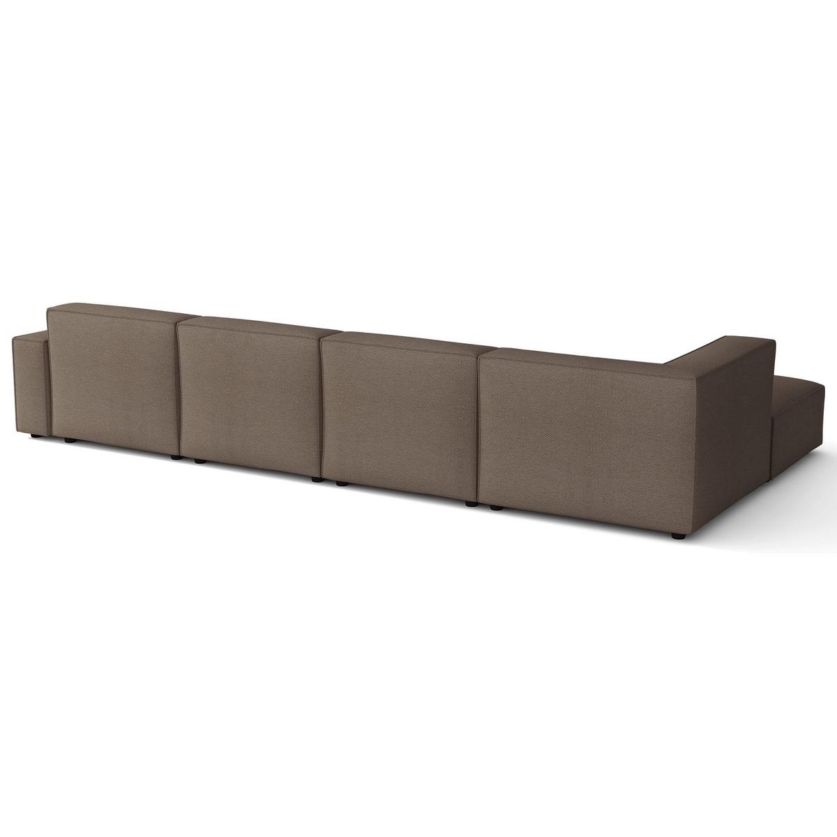 WOHNLANDSCHAFT Sellmo 366 cm - Hellbraun/Schwarz, Kunststoff/Textil (370/70/184cm) - Selsey