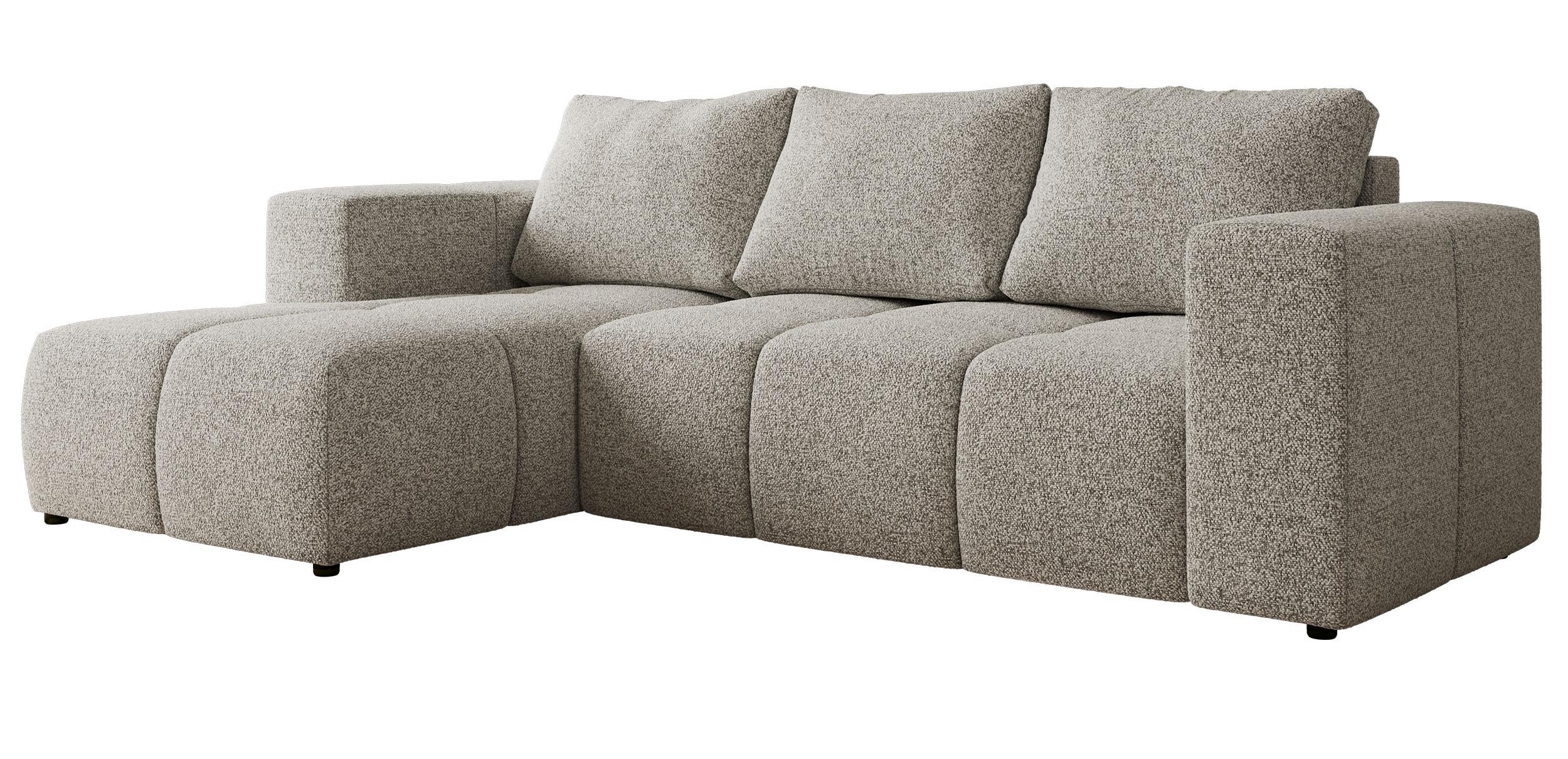 ECKSOFA MONIVA Hellgrau Strukture - Links - Hellgrau/Schwarz, Kunststoff/Textil (164/266cm) - MKS
