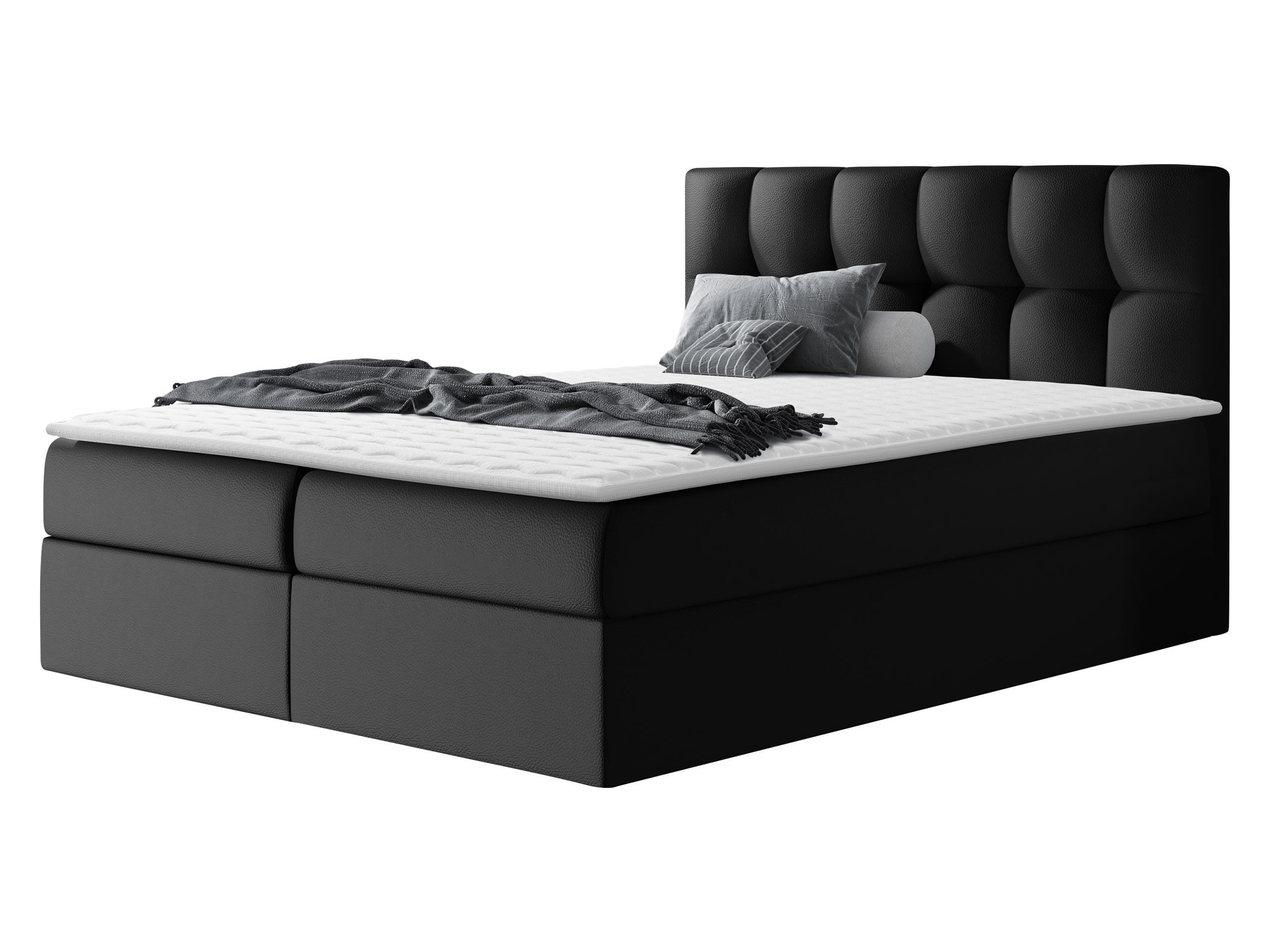 BOXBETT Rico - H3 - Schwarz Hochglanz, Holz/Textil (120/200cm) - MIRJAN24