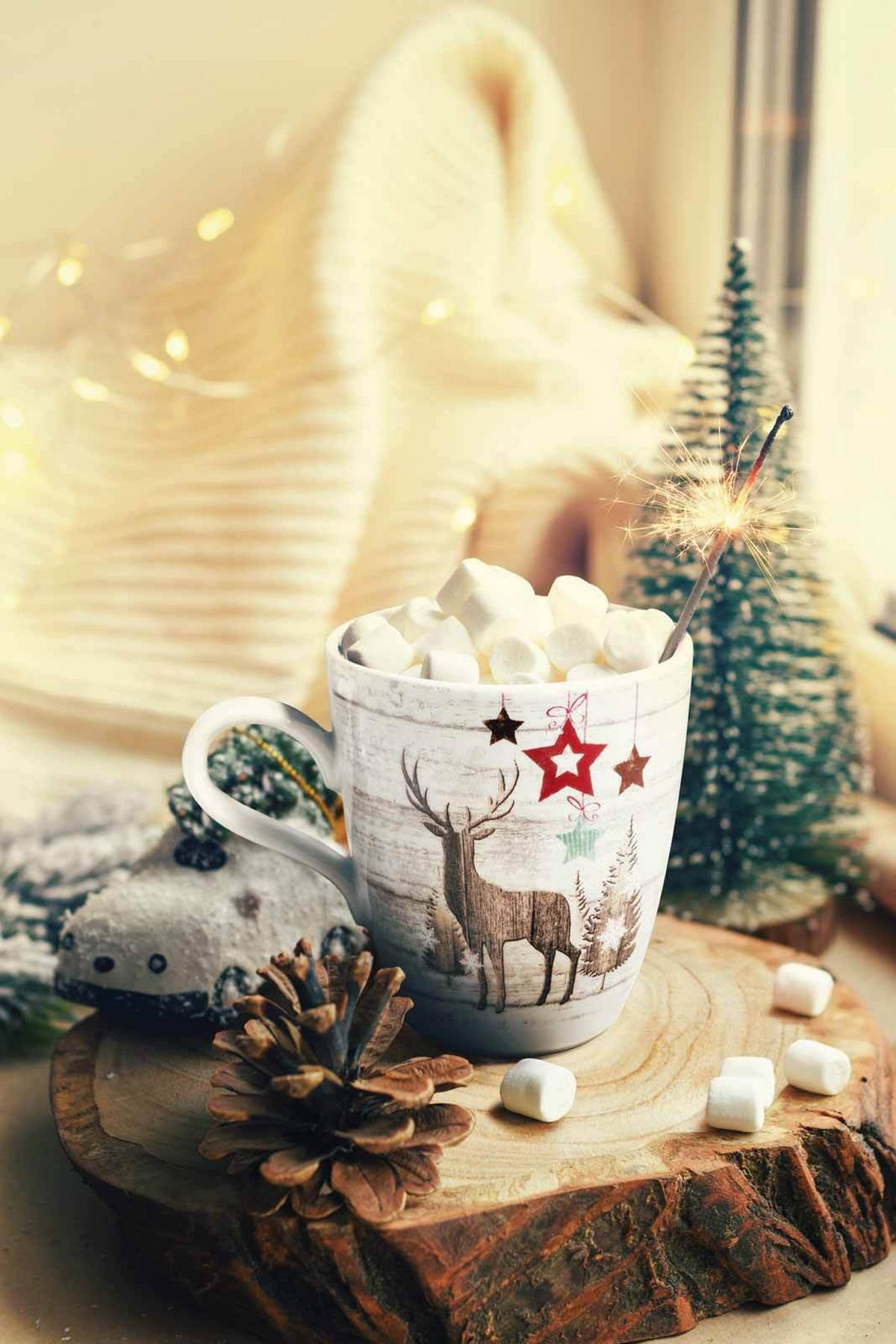 HENKELBECHER Life Christmas weiß-braun 400 ml 6er Set - Weiß/Braun, Keramik (0.4L) - Seltmann Weiden