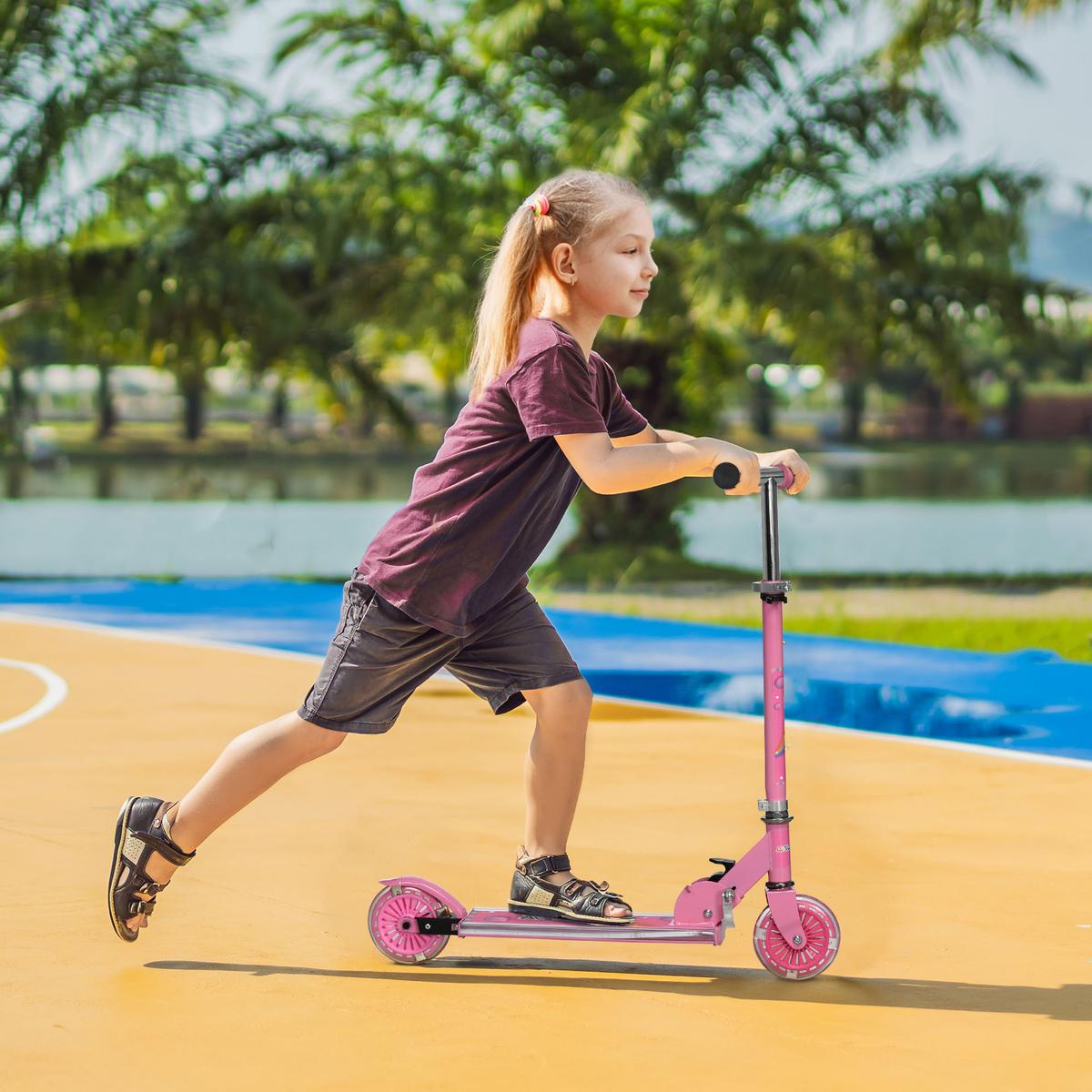 KINDERROLLER Metall Kunststoff Rosa - Rosa, Metall (67/32/78cm) - HOMCOM