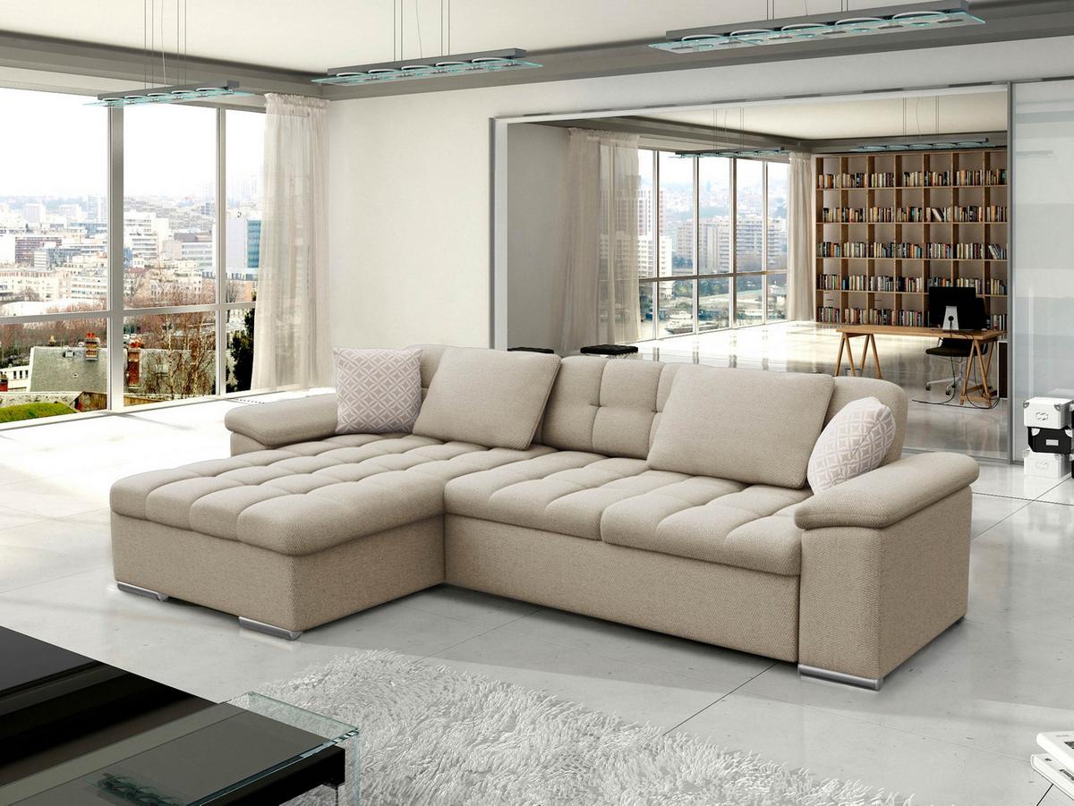 ECKSOFA Diana, Seite: Links - Perlmutt, Holz/Textil (280/160cm) - MIRJAN24