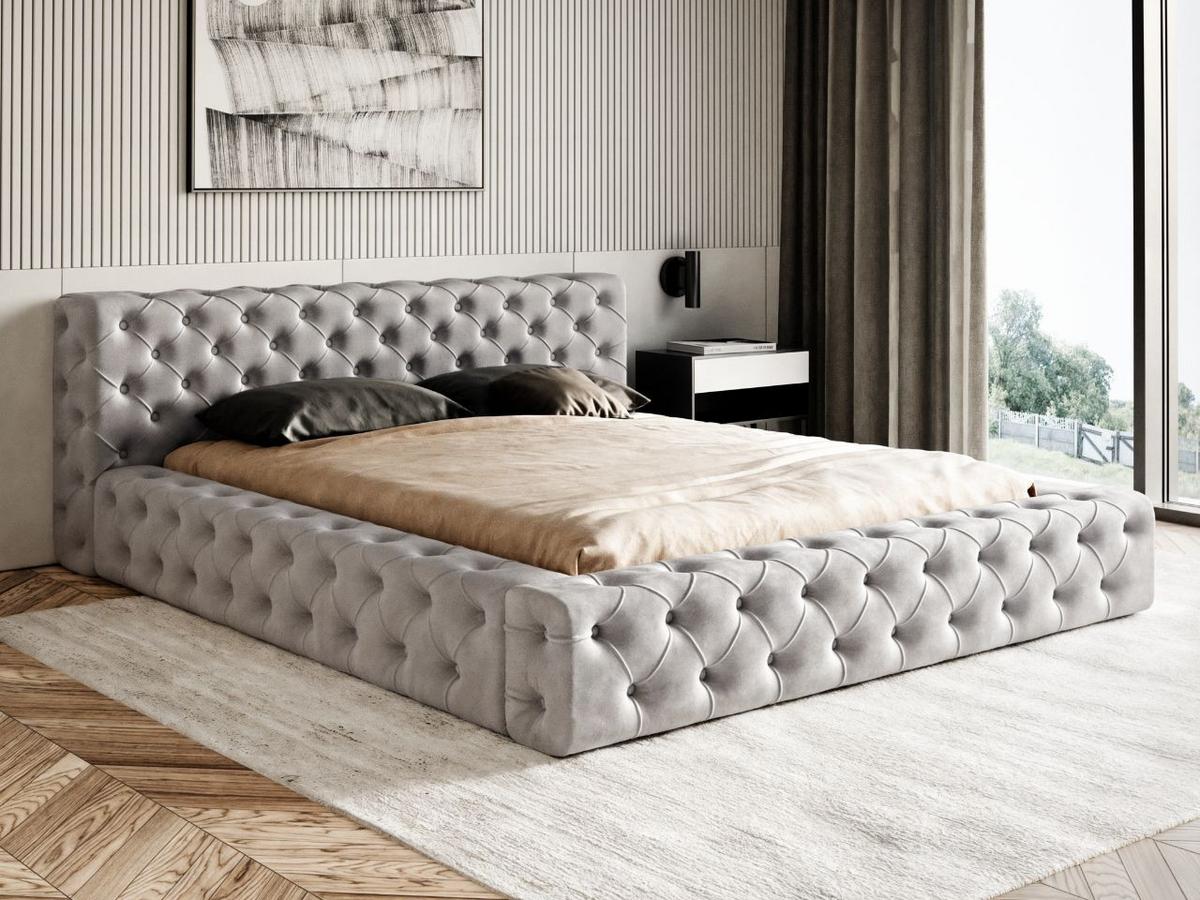 POLSTERBETT Palini 160x200 Grau - Grau, Textil (160/200cm) - Graingold