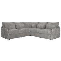 ECKSOFA VERSO L Hellgrau Cord - Hellgrau/Schwarz, Kunststoff/Textil (270/270cm) - MKS