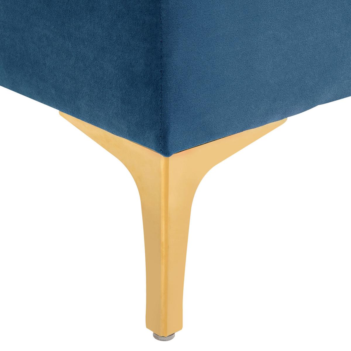 SITZBANK Bettbank Schuhbank mit erhöhten Beine Schlafzimmer Samt Blau - Blau, Kunststoff (45/42/118cm) - HOMCOM
