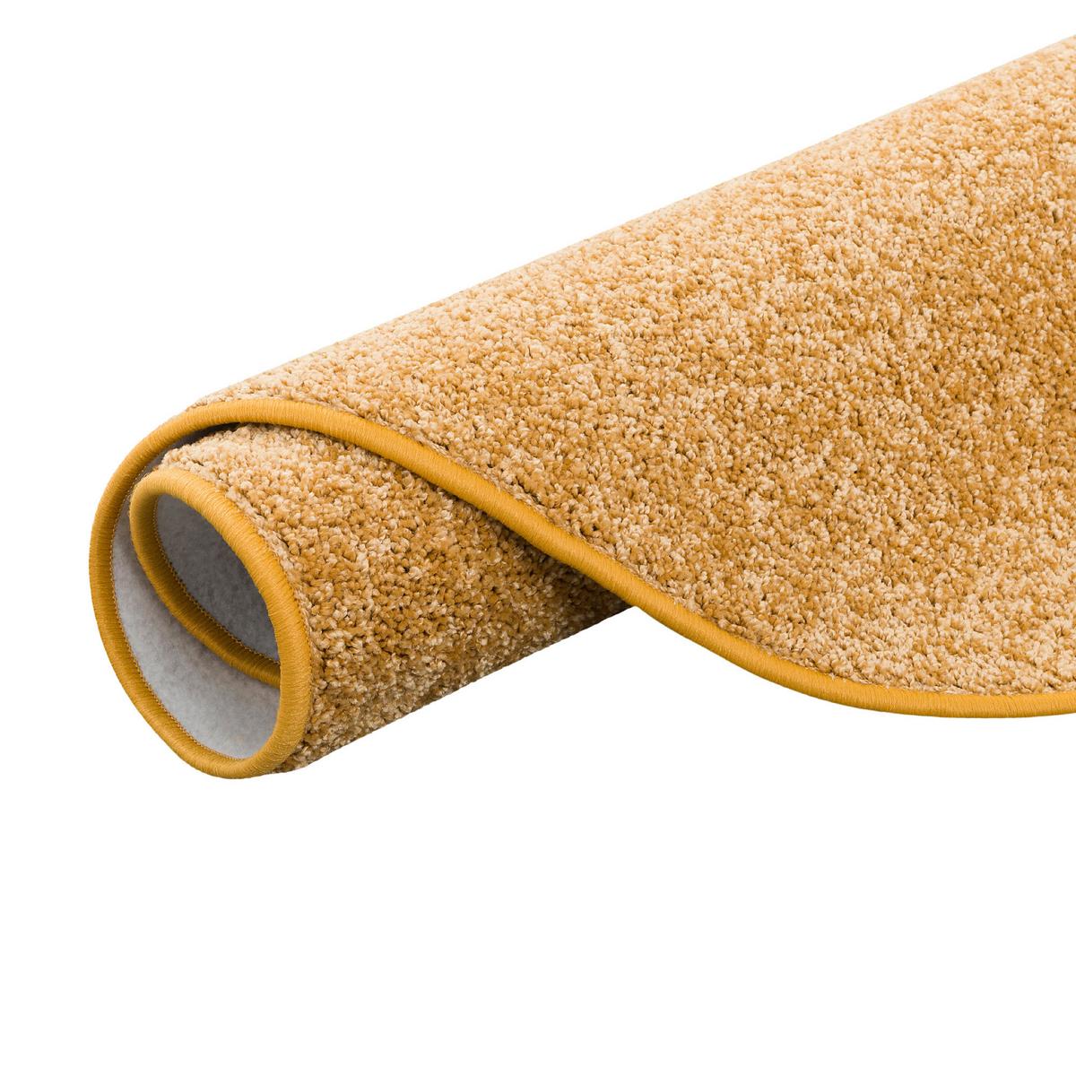 HOCHFLOR VELOURS TEPPICH COTTAGE RUND - Currygelb, Textil (133/133cm) - Snapstyle