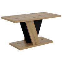 KAFFEETISCH 110x70x60 cm - Artisan Eiche Optik / Schwarz - INEY - Eichefarben, Holzwerkstoff (110/70/60cm) - ALTDECOR