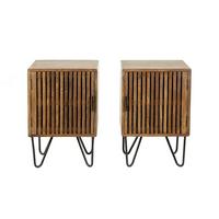 NACHTTISCH SWEAK 2ER SET Holz Mango - Zwetschgeholzfarben, Holz (40/60/30cm) - KAWOLA