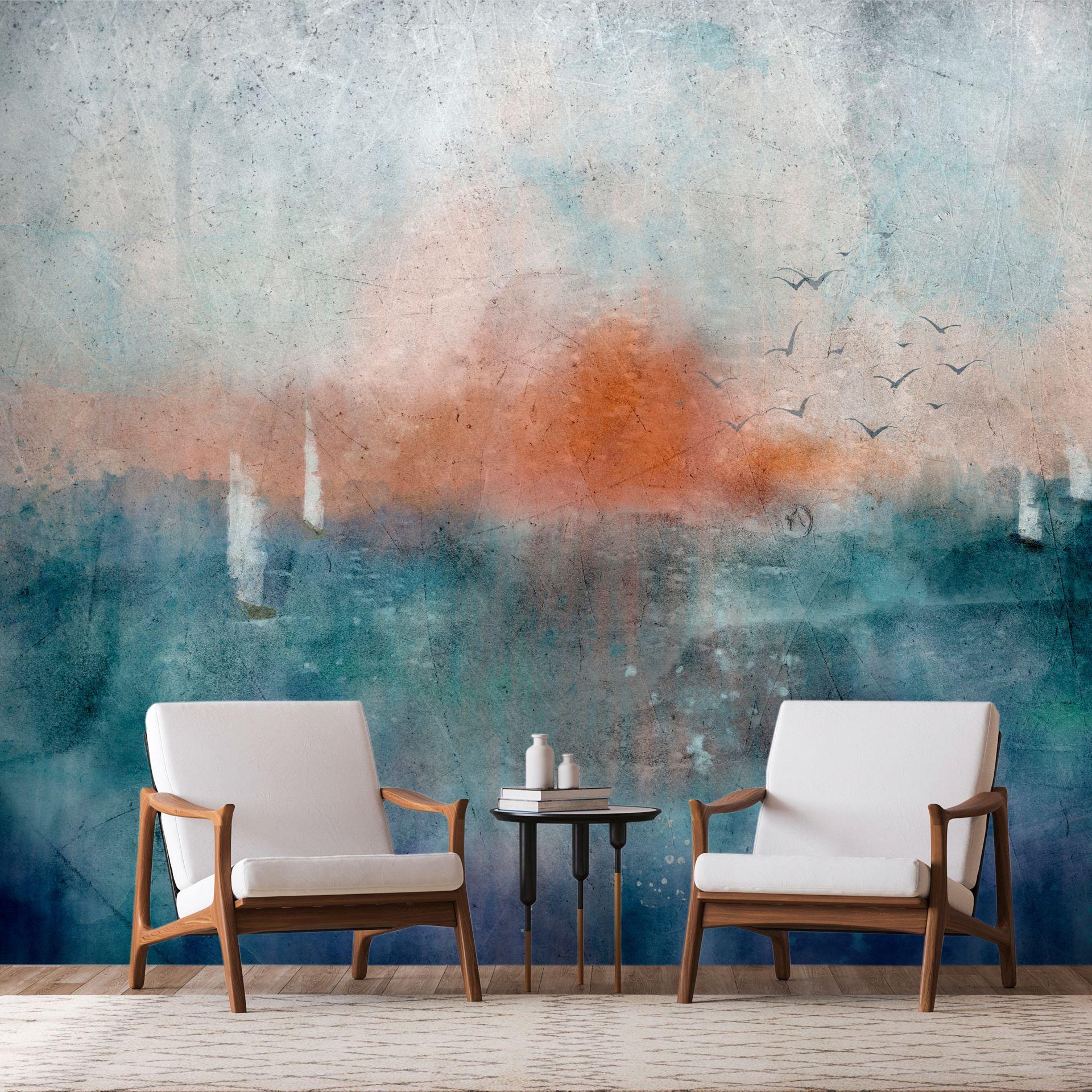 SELBSTKLEBENDE FOTOTAPETE 294/210 cm - Blau/Pink, Kunststoff/Textil (294/1cm) - KUNSTLOFT