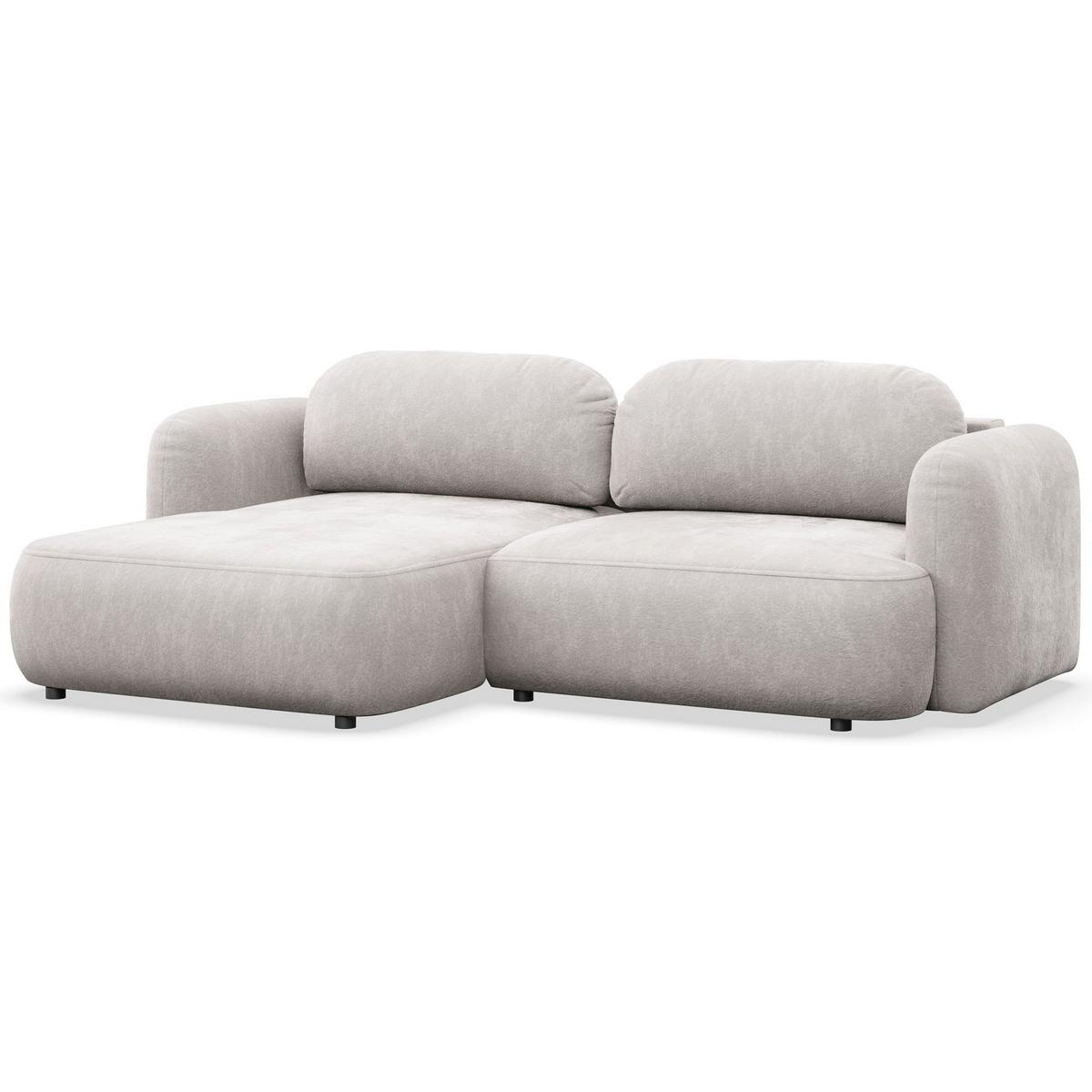ECKSOFA Tvoya grau-beige Chenille - Taupe/Schwarz, Kunststoff/Textil (267/175cm) - Selsey