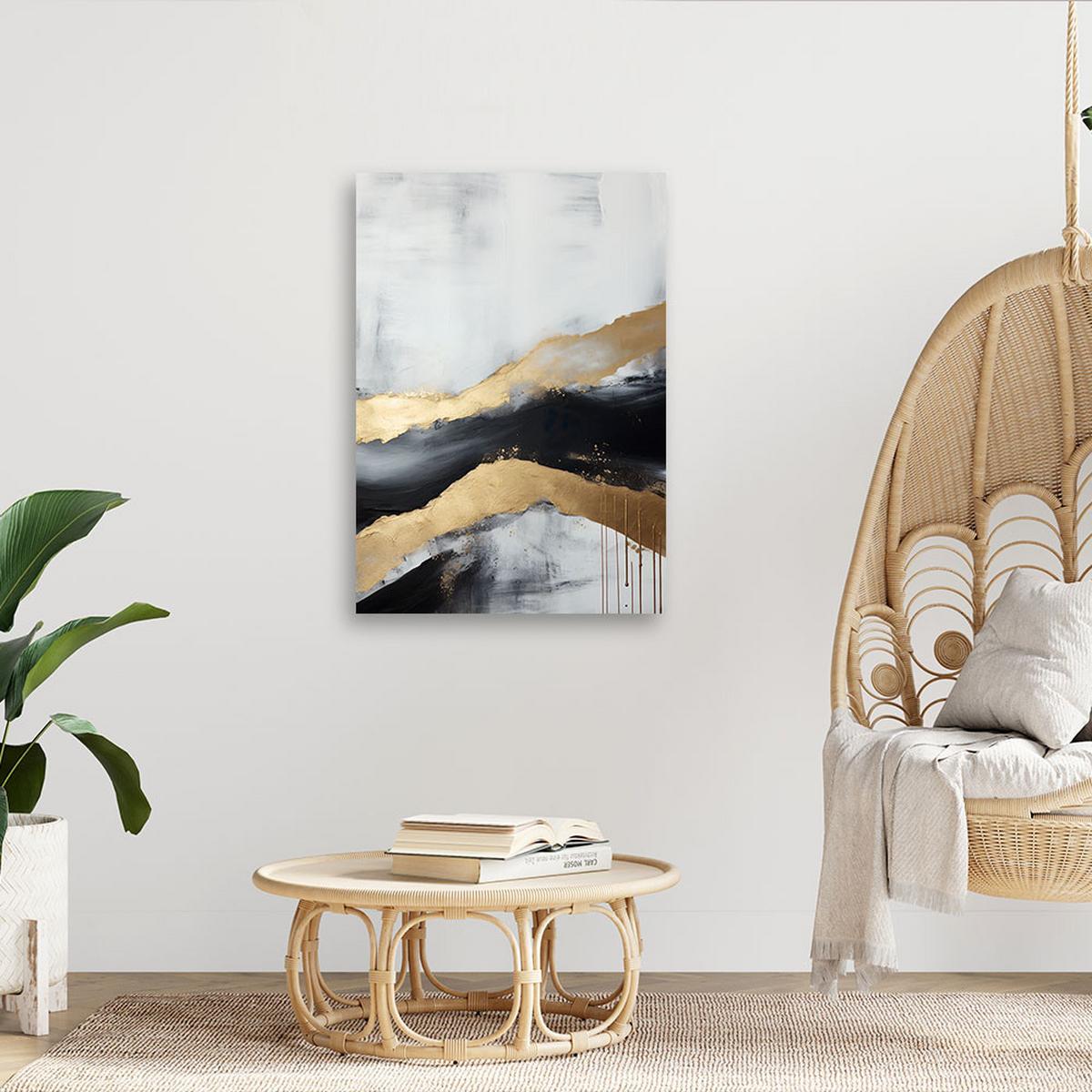 WANDBILD goldene abstraktion - Goldfarben, Textil (40/60cm) - Feeby