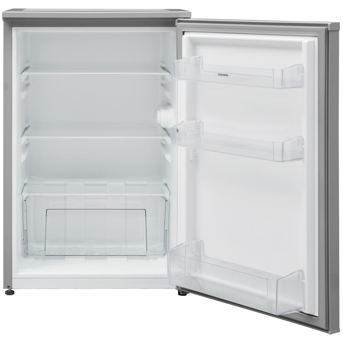 KÜHLSCHRANK ohne Gefrierfach, klein und freistehend, 135 Liter, mit Gemüsefach - Silberfarben, Glas/Kunststoff (54/83.8/59.5cm) - Telefunken