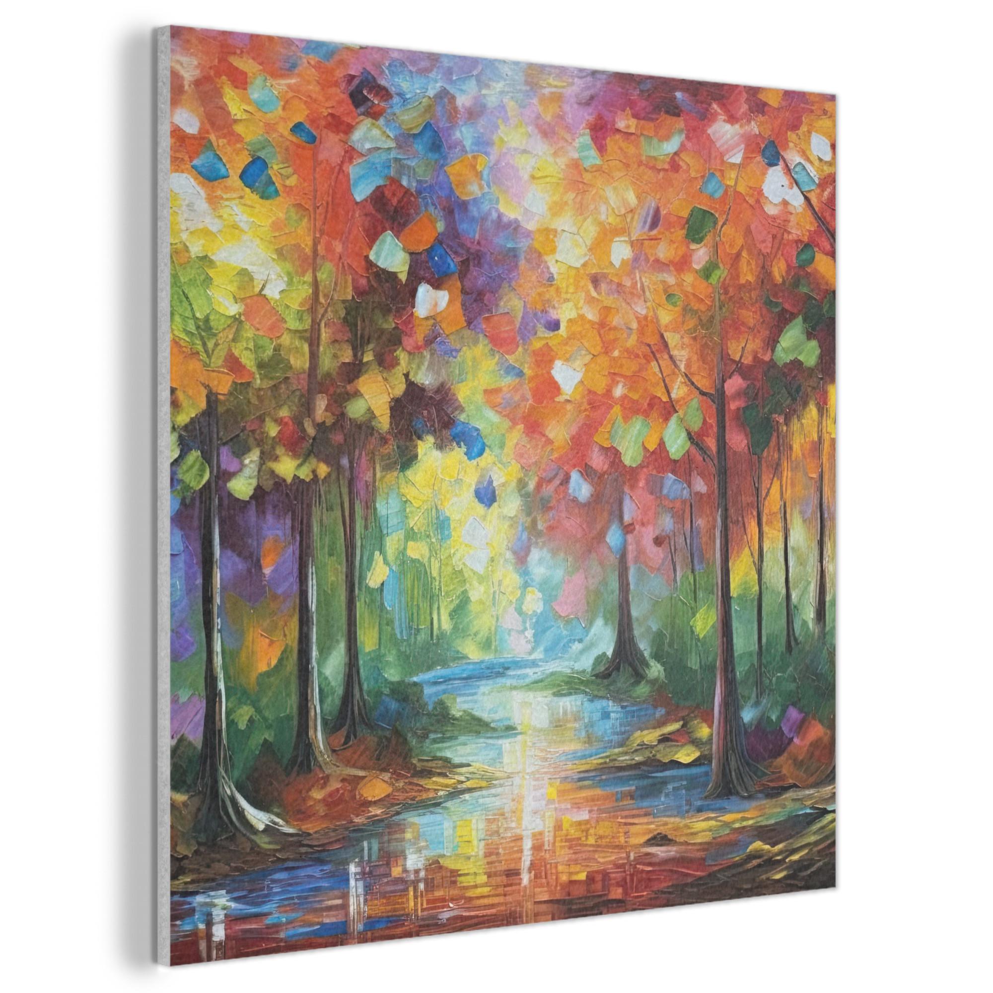 AKUSTIKBILD Landschaft - Wald - Farben - Natur Wandbilder 60x60 cm - Multicolor, Kunststoff (60/60/0.9cm) - MuchoWow