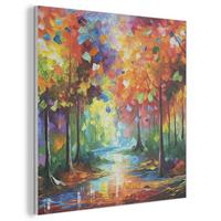 AKUSTIKBILD Landschaft - Wald - Farben - Natur Akustikpaneele 80x80 cm - Multicolor, Kunststoff (80/80/0.9cm) - MuchoWow