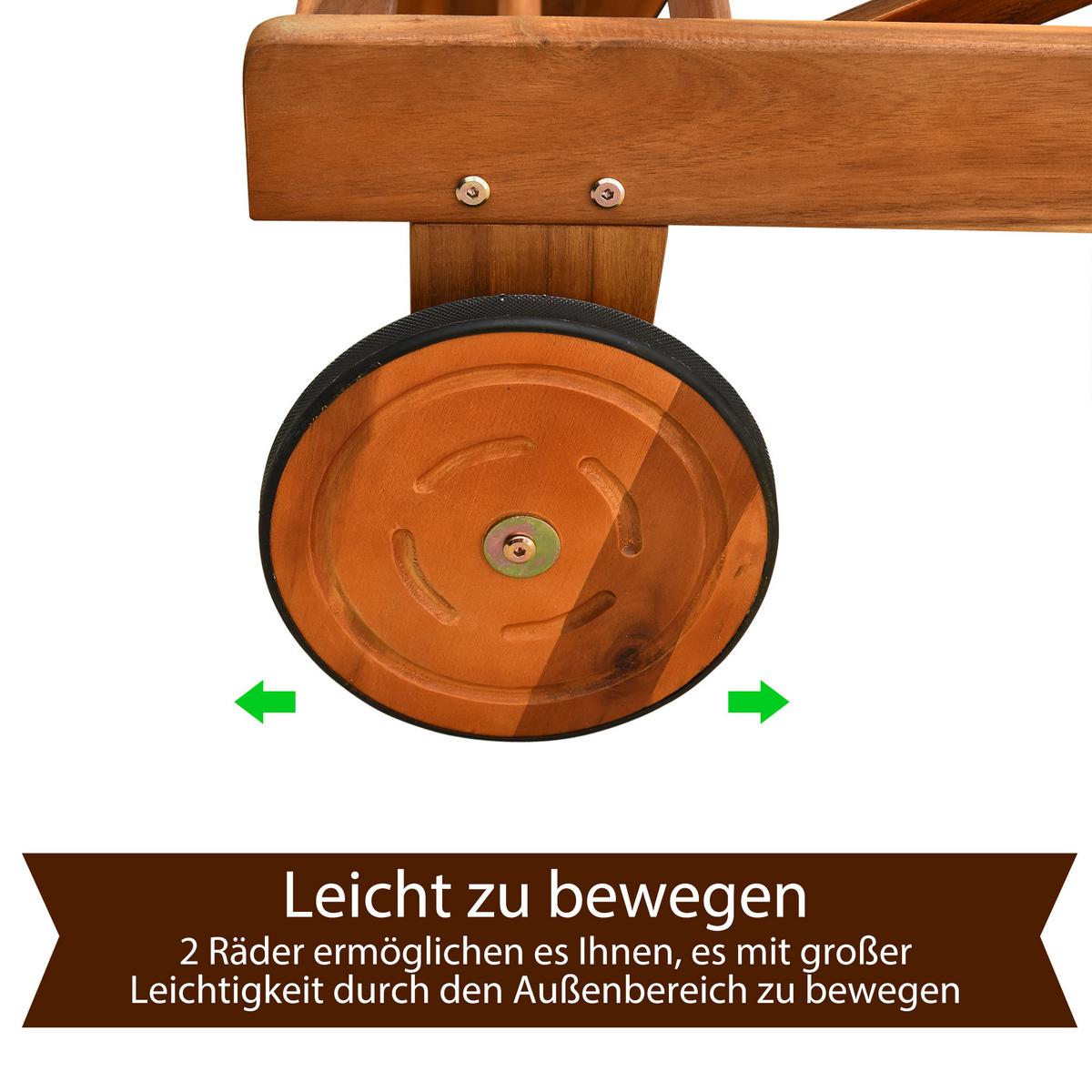 SONNENLIEGE Relaxliege Gartenliege verstellbar Holz Textil Natur+Weiß - Weiß, Holz (55/88.5/198cm) - Outsunny