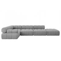 ECKSOFA modulares Sofa Felto-L2 - 380x190x70 cm Hellgrau Velours - Hellgrau, Holzwerkstoff/Textil (380/190cm) - ALTDECOR